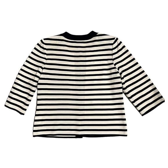 Ming Wang Women's PM Navy Blue White Striped Knit Cardigan Petite Nautical Sail - Picture 11 of 13